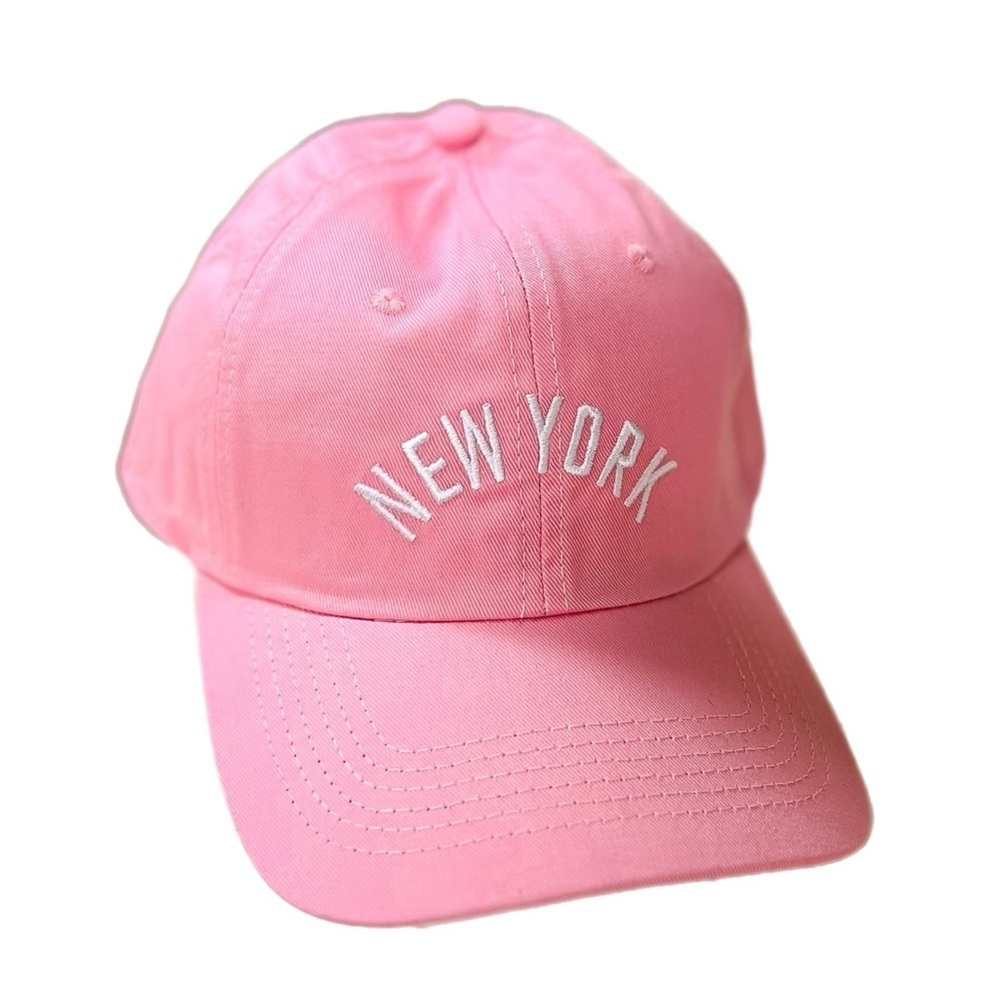 NEW YORK Women’s Baseball Cap Hat In Vintage Wash Pink Embroidered Adjustable - Picture 3 of 5